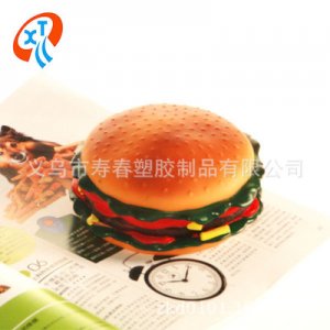 搪膠發(fā)聲玩具 特大漢堡貼牌定制代加工