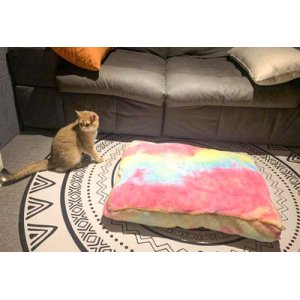 仿兔毛扎染貓窩狗窩