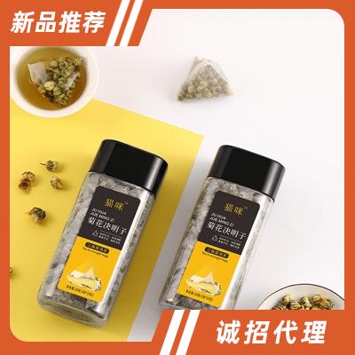 三只貓咪菊花決明子組合花茶固體飲料沖飲品招商罐裝