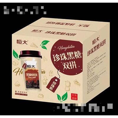 恒大珍珠黑糖雙拼奶茶固體飲料箱裝