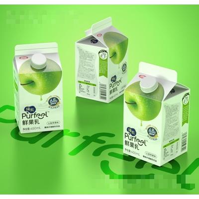 均瑤純實鮮果乳膳食纖維酸乳飲品沁香蘋果味450ml