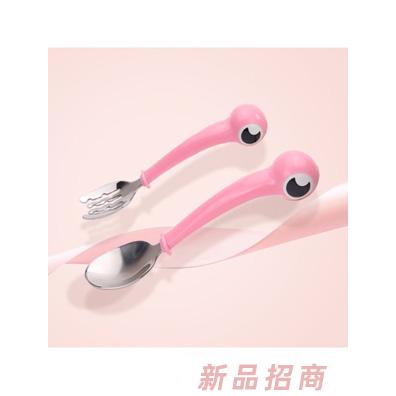 貝氏不銹鋼彩虹蟹叉勺粉色