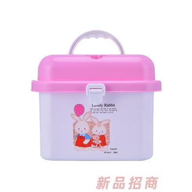 邦貝小象多功能奶瓶收納箱粉色