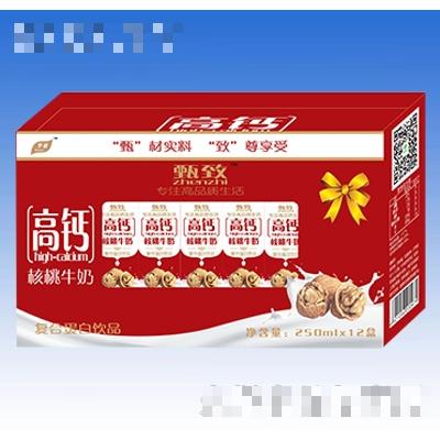 華禧高鈣核桃牛奶復(fù)合蛋白飲品250mlX12盒箱裝禮盒