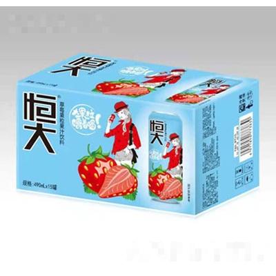 恒大草莓果粒果汁490mlX15