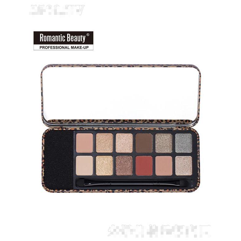 romantic beauty豹紋12色珠光眼影盤