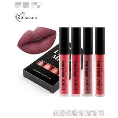 QIBEST-4色套裝唇彩