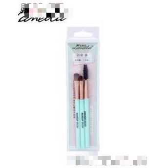 拉美拉便攜式綠色柄化妝套刷3支裝