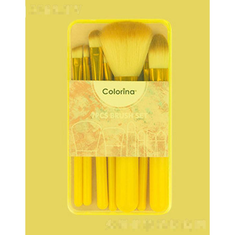 初學(xué)者化妝套刷7件套-黃色