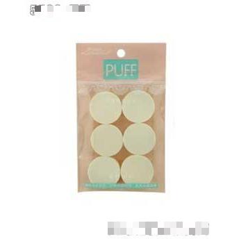 拉美拉白色圓形磨邊粉撲