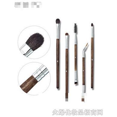 HUAMIANLI花面貍高品質(zhì)實(shí)木柄動物毛5支化妝套刷