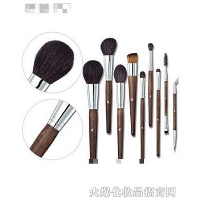 花面貍美妝彩妝高品質(zhì)實(shí)木柄動物毛10支化妝套刷