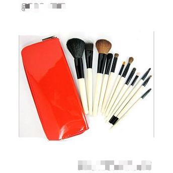 15支紅色皮包羊毛化妝套刷