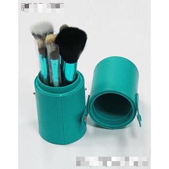 12支圓筒玫綠色化妝套刷