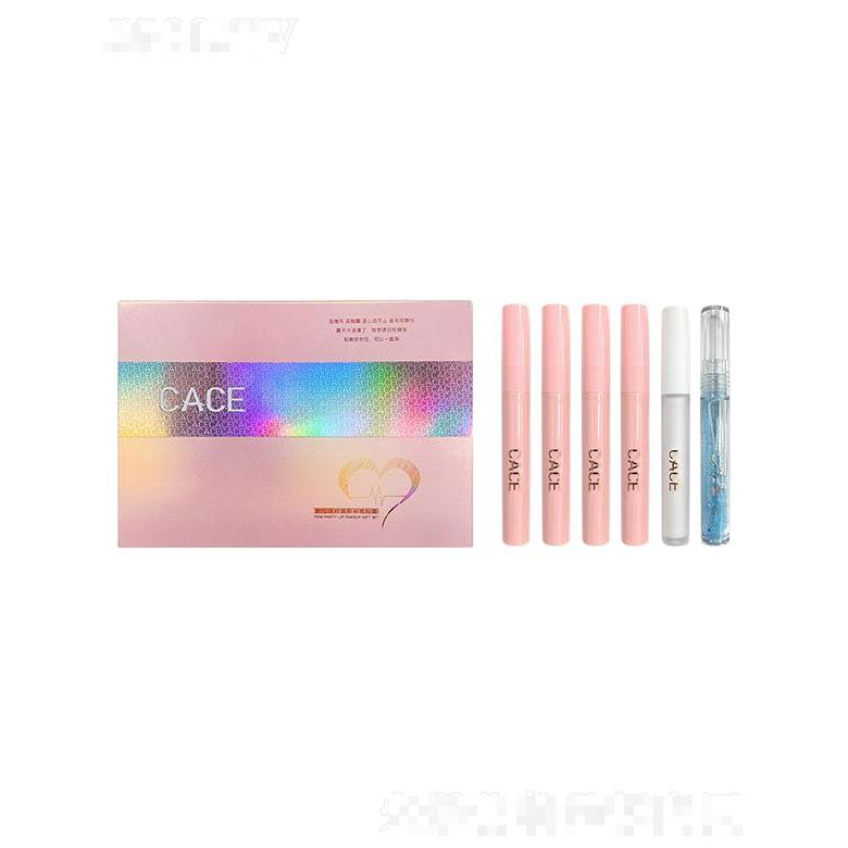 CACE粉紅派對(duì)唇部彩妝套裝 透明唇蜜啞光唇泥