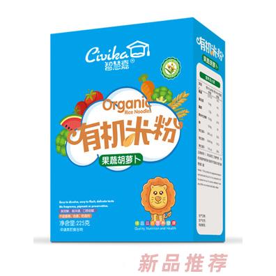 智慧嘉果蔬胡蘿卜+淮山薏米+經(jīng)典原味+益生元護(hù)暢有機(jī)米粉盒裝225g