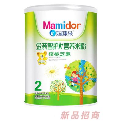 媽咪朵智護(hù)核桃芝麻A強(qiáng)化鐵鋅鈣A五谷雜糧A益生元護(hù)腸A營養(yǎng)米粉（聽裝）