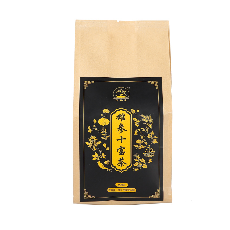牛皮紙袋裝雄參十寶茶養(yǎng)生茶OEM代加工