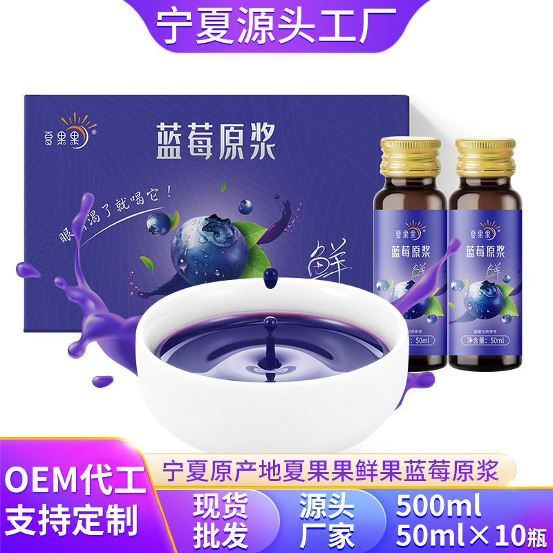 夏果果藍(lán)莓原漿藍(lán)莓汁500mlOEM代加工