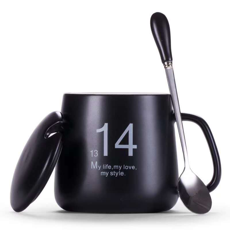 陶瓷情侶對杯帶蓋水杯oem代工