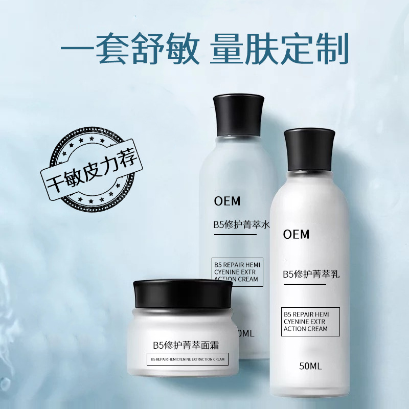 補(bǔ)水保濕護(hù)膚品套裝 滋潤水乳套裝護(hù)膚套盒 化妝品禮盒貼牌代工廠OEM代加工