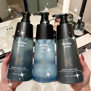 網(wǎng)紅推薦無硅氨基酸柔順洗發(fā)水持久留香沐浴露大瓶套裝工廠批發(fā)oem代加工