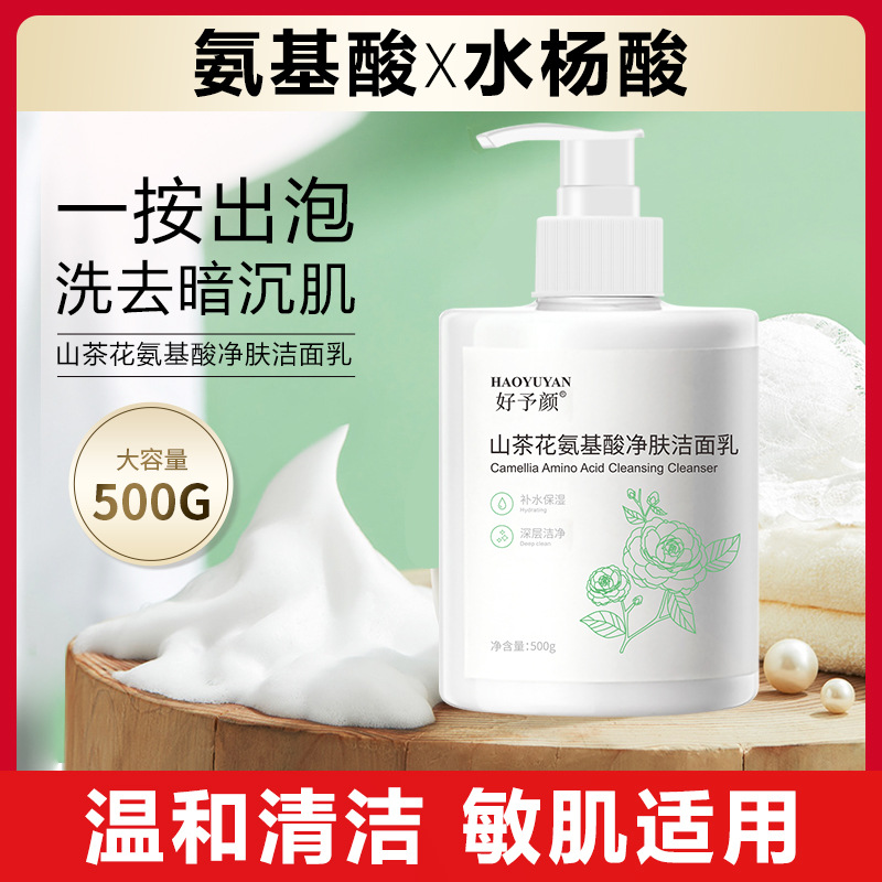 好予顏 山茶花氨基酸洗面奶敏感面部溫和清潔控油潔面乳廠家批發(fā)OEM代加工