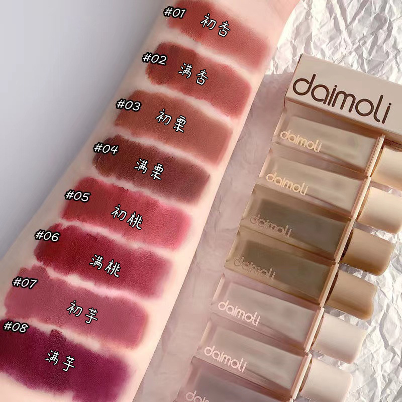 唇泥粉霧裸色唇釉夏日啞光霧面顯白不易沾杯絲絨口紅柔霧不脫色OEM代加工