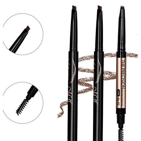 MENOW美諾女神3色自動(dòng)旋轉(zhuǎn)眉筆不暈染三角雙頭防水眉筆OEM代加工