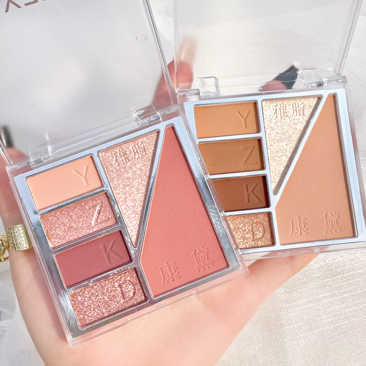 6色高光修容腮紅一體眼影盤珠光啞光大地色學(xué)生平介彩妝眼影OEM代加工