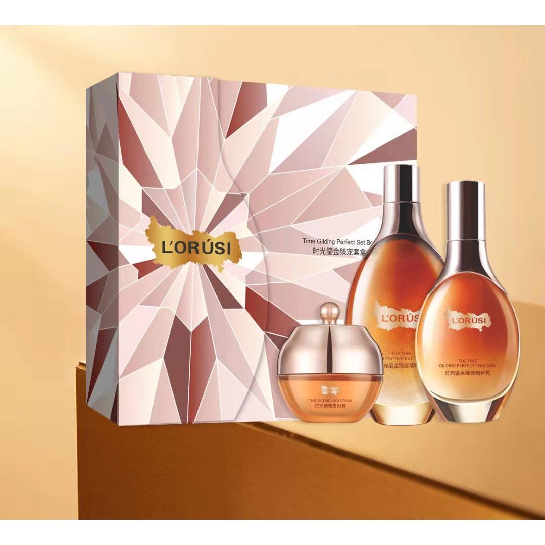 LORUSI 時(shí)光鎏金臻寵套盒精粹水乳貴婦膏OEM代工廠