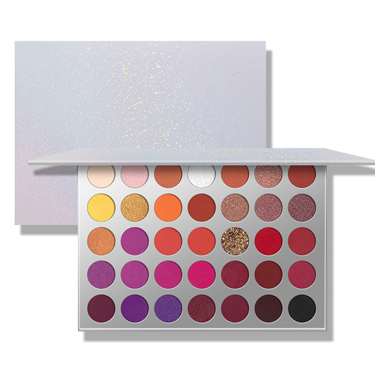 跨境新品 35色銀色紙板鐵盤眼影珠光啞光金蔥彩妝盤 優(yōu)質(zhì)現(xiàn)貨OEM代加工
