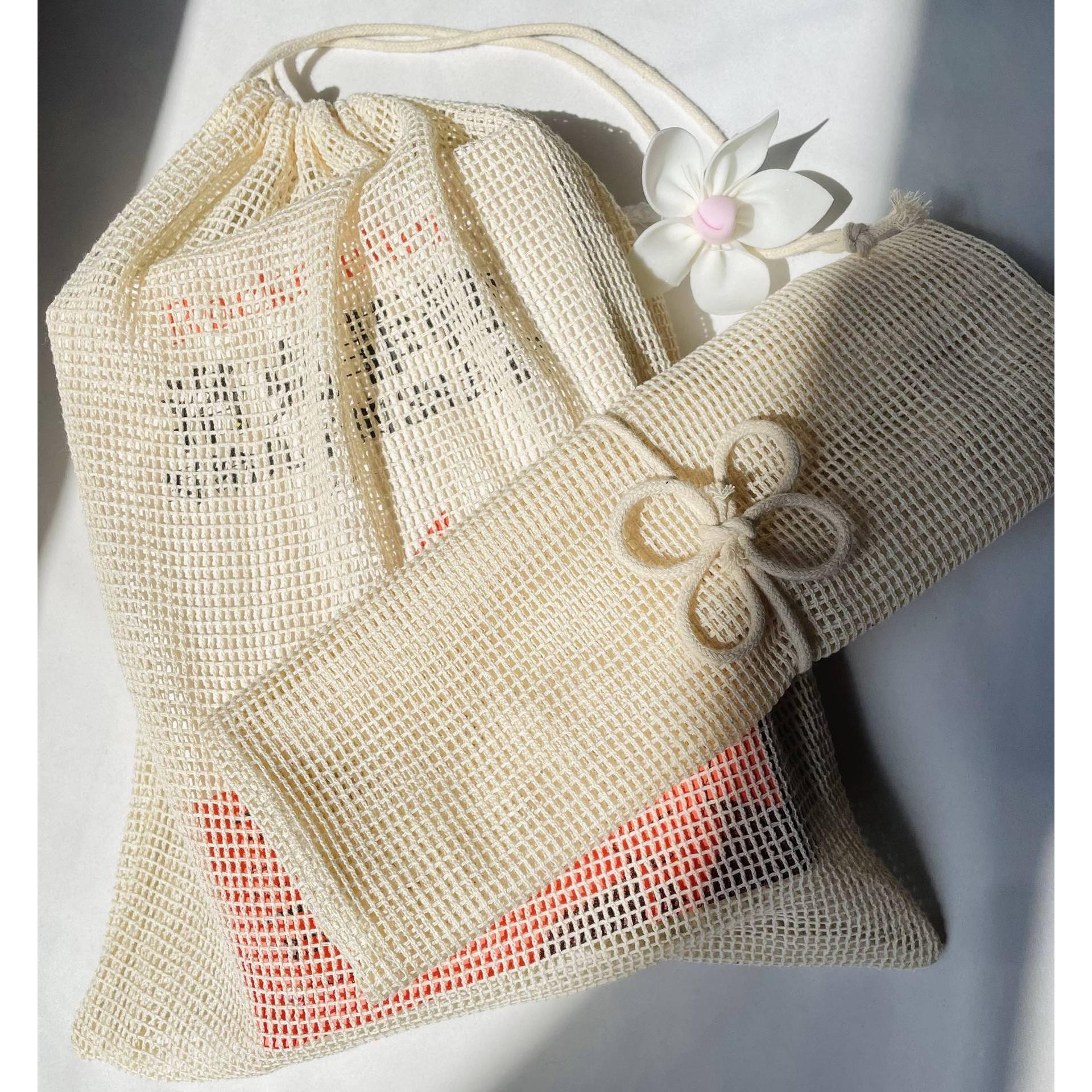 工廠直銷可降解單抽棉網袋收納超市購物棉布袋跨境亞馬遜熱銷龍佳OEM代加工