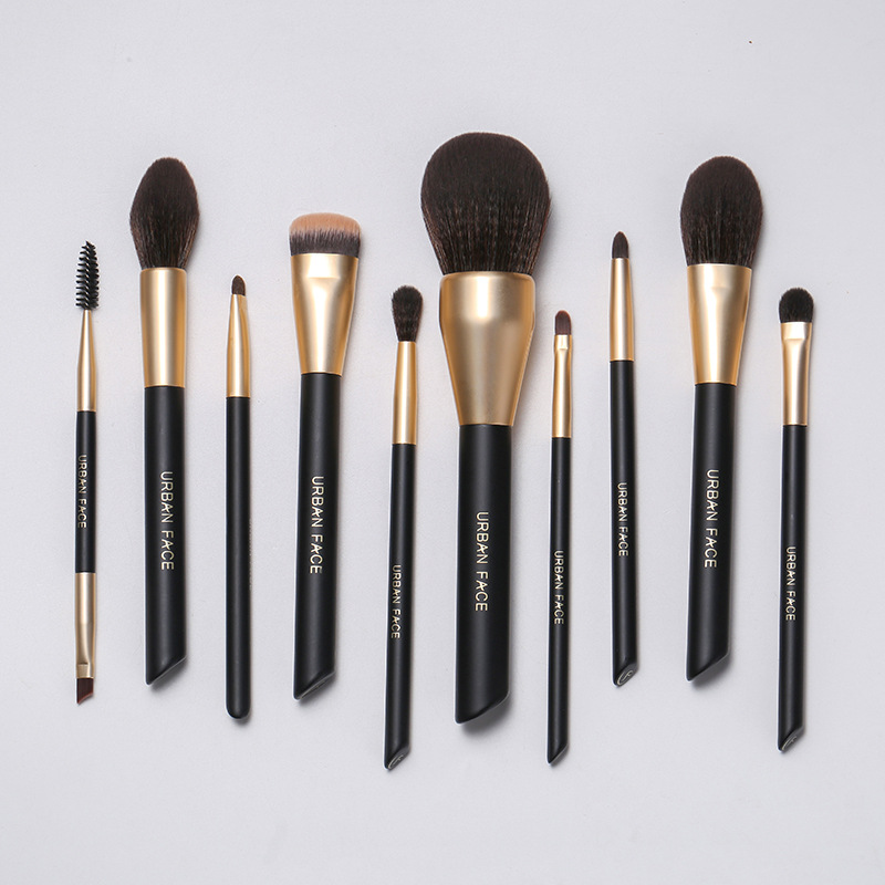 跨境熱銷10支纖維毛化妝刷套裝超大號散粉刷粉OEM代加工