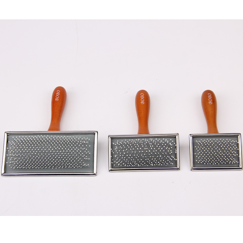 貓狗梳子泰迪貴賓針梳 防打結(jié)木質(zhì)手柄鋼絲刷OEM代加工