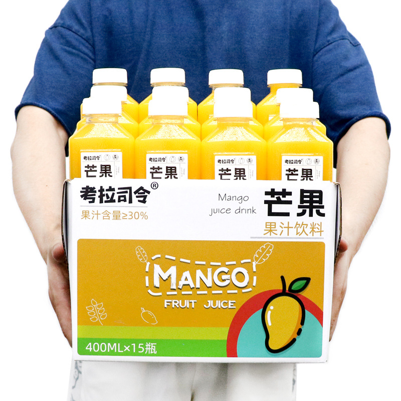 芒果味果汁飲料400mlx6瓶整箱網(wǎng)紅飲品批特價新日期OEM代加工